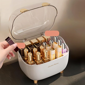 Lipsticks Holders with Clear Lid Lipstick Holders Organizer Lip Gloss Holders Lipstick Case Display Stand Storage Box Organizer and Storage Display Case for Lip Gloss Lipstick
