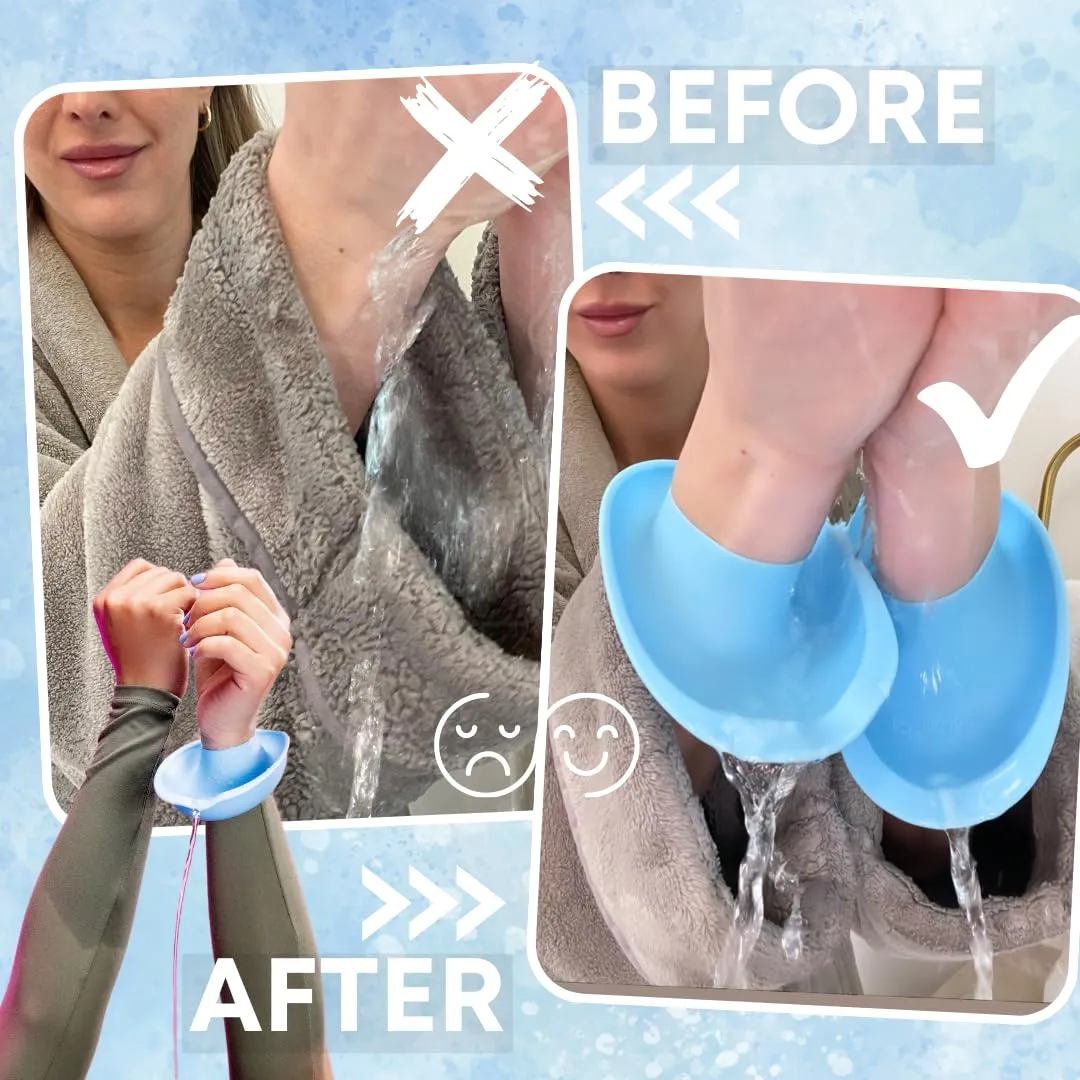 LiquiBands Face Washing Wristbands – Silicone Spa Bands to Catch Water Drips & Keep Sleeves Dry – Vanity Accessory, Esthetician Essential, & Teen Gift for Skincare Routine (Sage Green, 1 Pair)