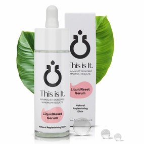 LIQUIDRESET SERUM – RESTORES MICROBIOME & DEEP HYDRATION | MULTI-BENEFIT ANTI-AGING CONCENTRATED FORMULA | HYALURONIC ACID, BULGARIAN ROSE OIL & PROBIOTICS | LUXURY CLEAN BEAUTY MADE IN EUROPE