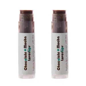 Living Libations - Organic 'Chocolate Mocha Lover Lips' Lip Balm | Natural, Wildcrafted Clean Beauty (2-pack)