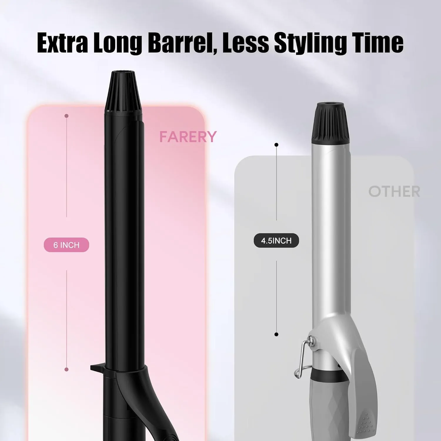 Long Barrel Curling Iron 1 Inch, Ceramic Curling Iron for Thin Hair, Infused Argan Oil & Keratin, Long Lasting Styling, 11 Adjustable Temp, Include Clips & Silicone Pad