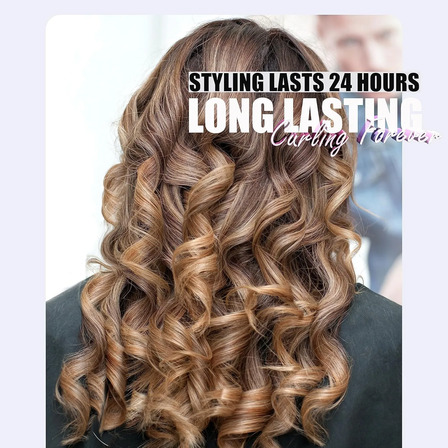 Long Barrel Curling Iron 1 Inch, Ceramic Curling Iron for Thin Hair, Infused Argan Oil & Keratin, Long Lasting Styling, 11 Adjustable Temp, Include Clips & Silicone Pad