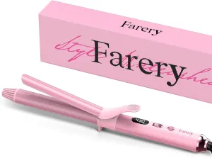 Long Barrel Curling Iron 1 Inch, Extra Long Curling Iron for Thin Hair, Infused Argan Oil & Keratin, 11 Adjustable Temp, Include Clips & Silicone Pad, Pink
