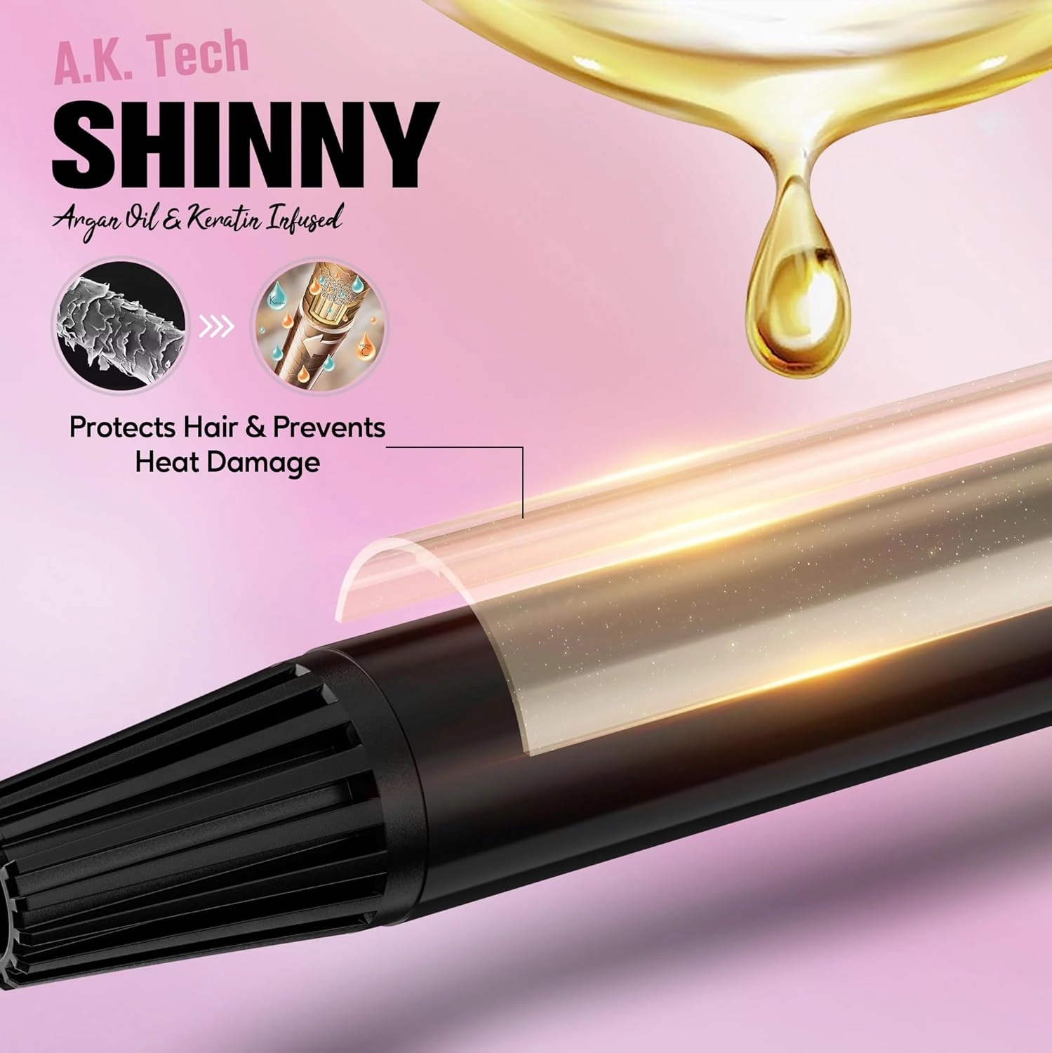 Long Barrel Curling Iron 3/4 Inch, Extra Long Curling Iron for Tight Curls, Ceramic Curling Wand Infused Argan Oil & Keratin, Long Lasting, 11 Adjustable Temp, Include Clips & Silicone Pad