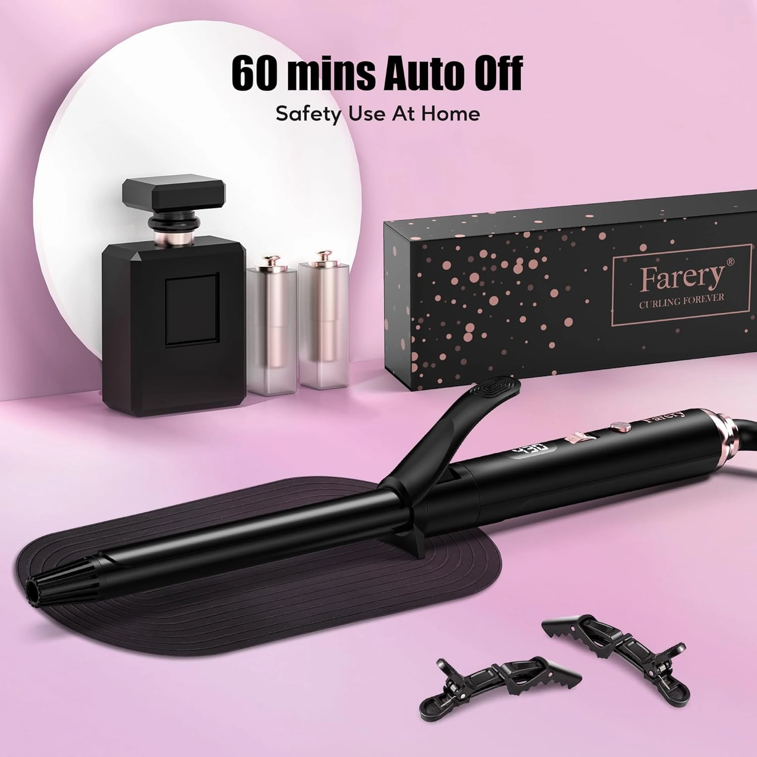 Long Barrel Curling Iron 3/4 Inch, Extra Long Curling Iron for Tight Curls, Ceramic Curling Wand Infused Argan Oil & Keratin, Long Lasting, 11 Adjustable Temp, Include Clips & Silicone Pad