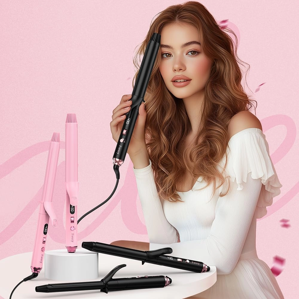Long Barrel Curling Iron 3/4 Inch, Extra Long Curling Iron for Tight Curls, Ceramic Curling Wand Infused Argan Oil & Keratin, Long Lasting, 11 Adjustable Temp, Include Clips & Silicone Pad