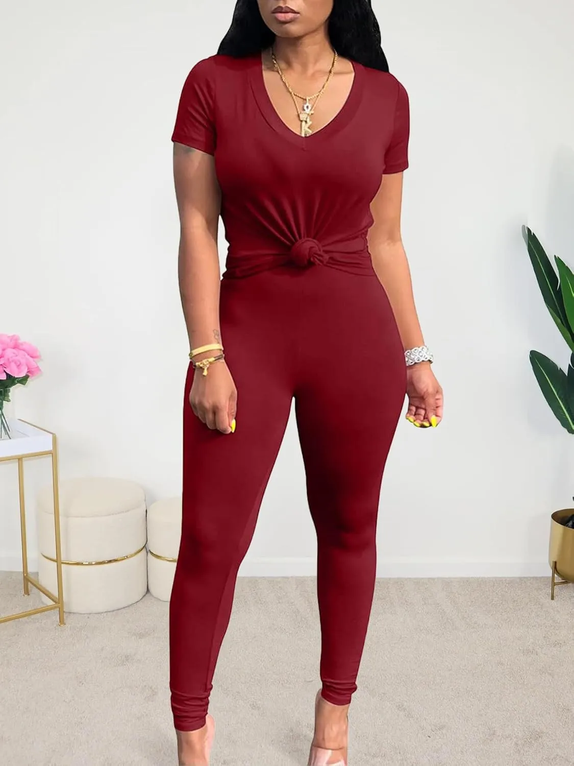 Lounge Sets for Women 2 Piece Summer Casual Jogger Workout Outfits Short Tops Long Pant Sweat suit leggings set