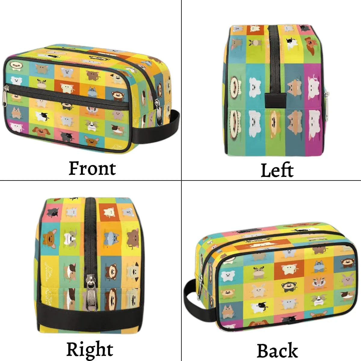 Lovely Animals Travel Toiletry Bag for Women Men Small Cosmetic Makeup Organizer Water Resistant Shaving Bag Portable Make Up Bag Storage Bags with Handle