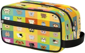 Lovely Animals Travel Toiletry Bag for Women Men Small Cosmetic Makeup Organizer Water Resistant Shaving Bag Portable Make Up Bag Storage Bags with Handle