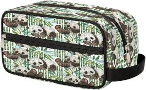 Lovely Panda Travel Toiletry Bag for Women Men Small Cosmetic Makeup Organizer Water Resistant Shaving Bag Portable Make Up Bag Storage Bags with Handle