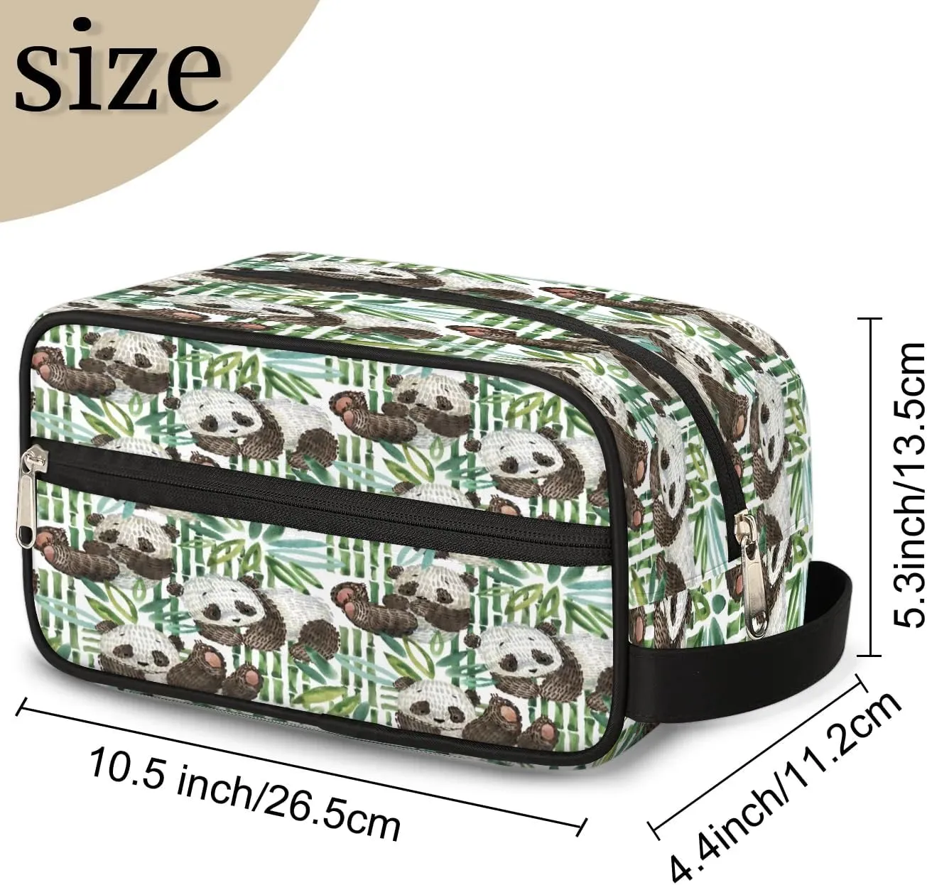 Lovely Panda Travel Toiletry Bag for Women Men Small Cosmetic Makeup Organizer Water Resistant Shaving Bag Portable Make Up Bag Storage Bags with Handle