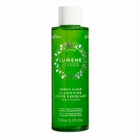 Lumene Nordic Clear [Tyyni] Clarifying Liquid Exfoliant - Gentle Daily Exfoliant for Oily, Combination, & Blemish-Prone Skin - Azelaic Acid, Nordic Meadowsweet Herb, Arctic Rose (5.1 fl oz)