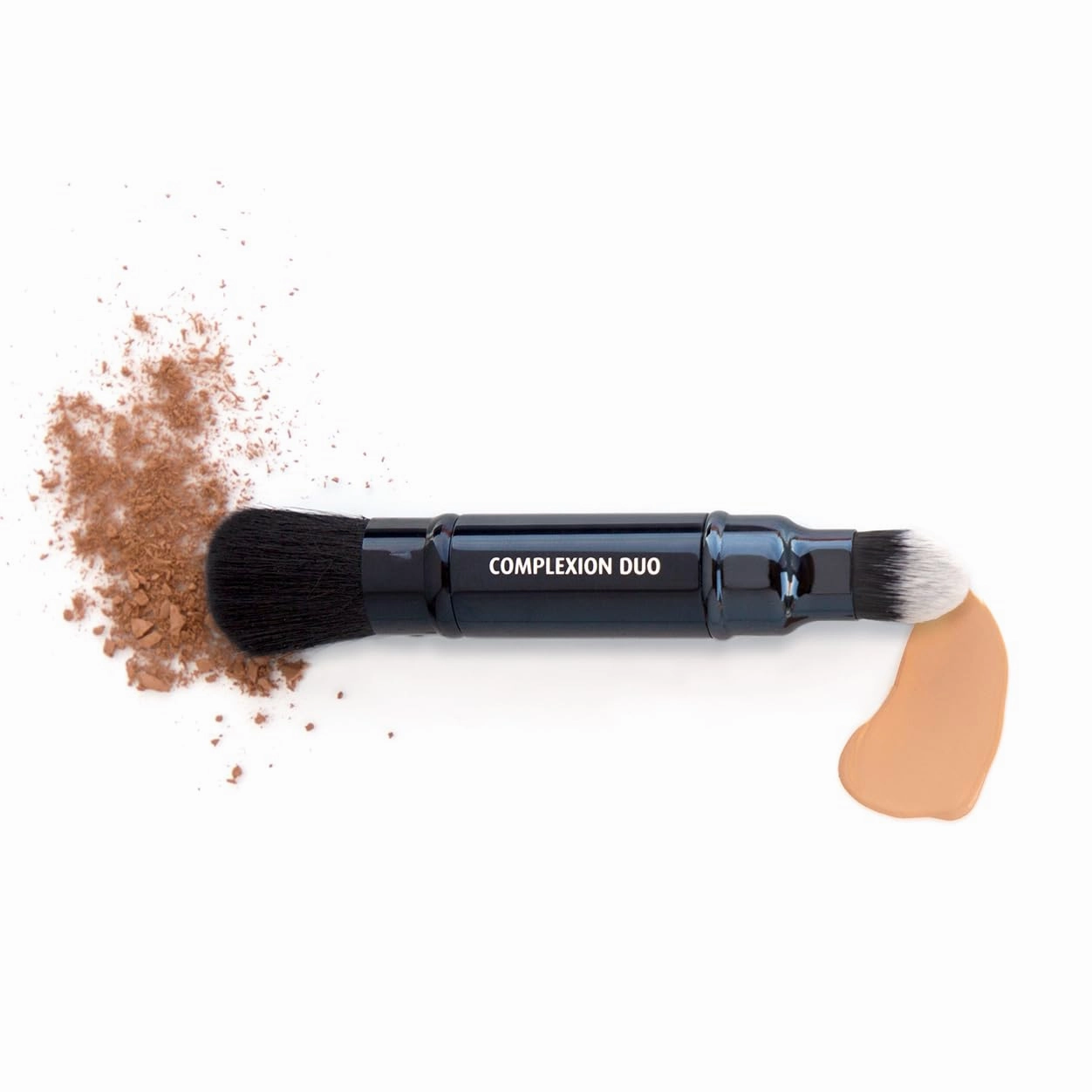 Lune Aster Complexion Duo Brush - Multi-tasking, dual-ended vegan complexion brush