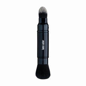 Lune Aster Complexion Duo Brush - Multi-tasking, dual-ended vegan complexion brush