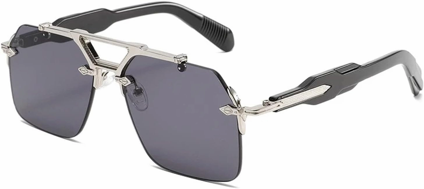 Luxury Classic Oval Rimless Men Women Vintage Punk Sun Glasses Oversized Shades Metal Frame Eyewear