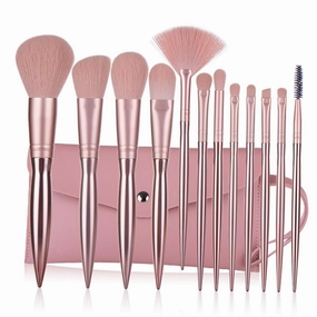 Luxury Makeup Brush Set 12pcs Brush Kit Holder Bag Non-shedding Easy to Clean