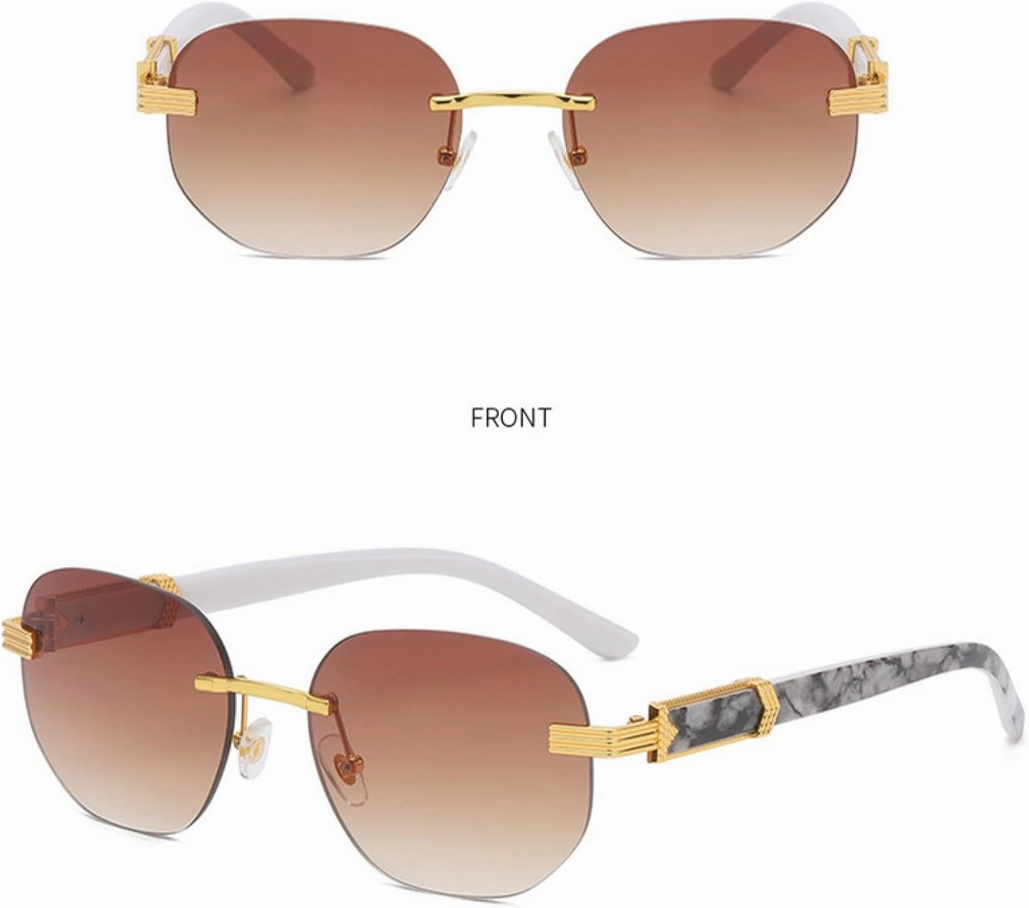 Luxury Rimless Sunglasses Women Men Fashion Vintage Small Sun Glasses Travel Driving Eyewear Shades Uv400