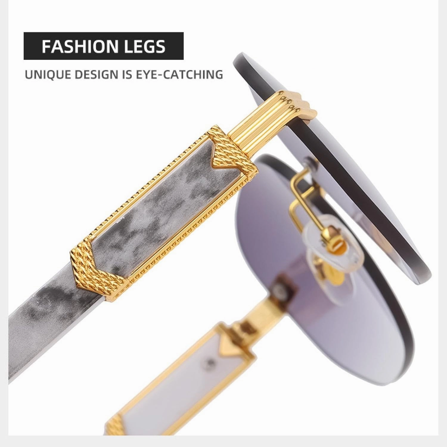 Luxury Rimless Sunglasses Women Men Fashion Vintage Small Sun Glasses Travel Driving Eyewear Shades Uv400
