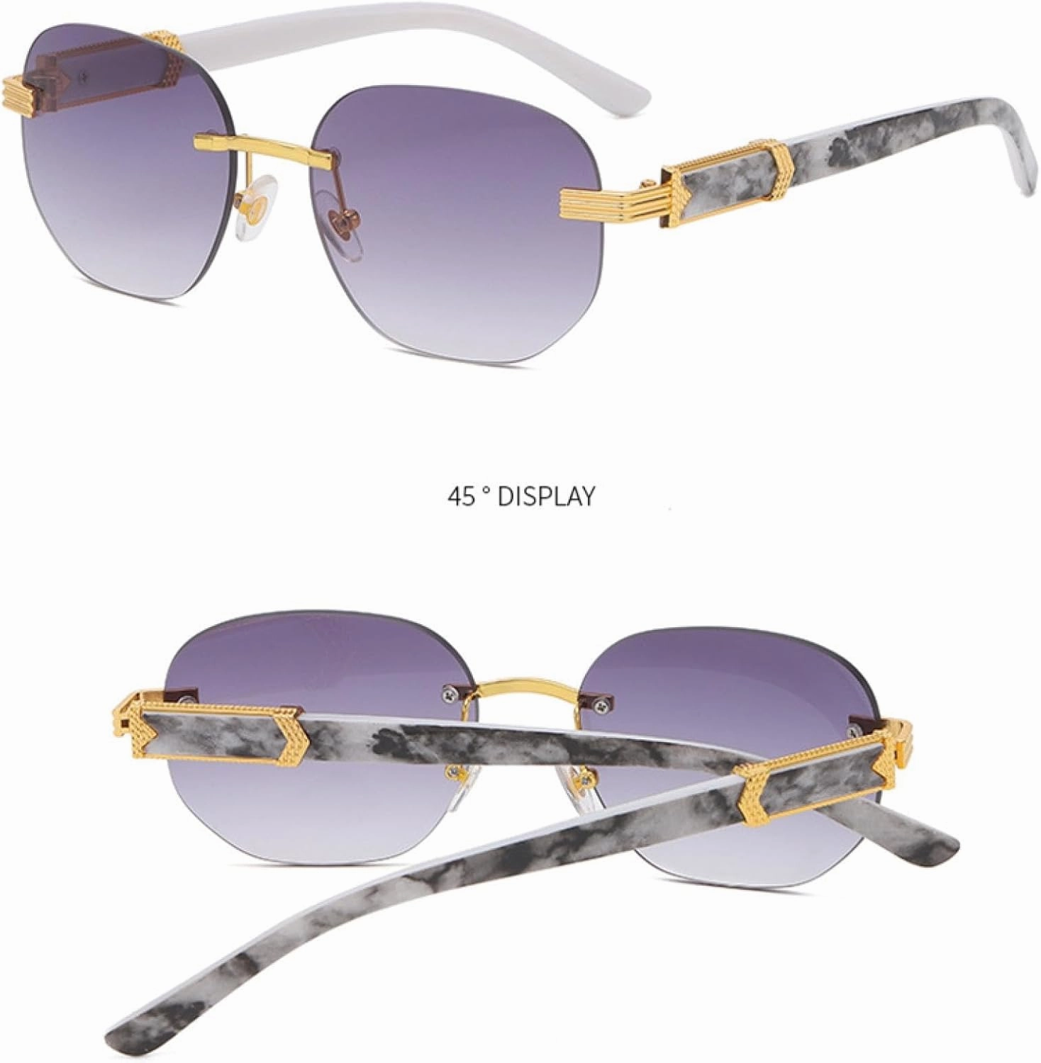 Luxury Rimless Sunglasses Women Men Fashion Vintage Small Sun Glasses Travel Driving Eyewear Shades Uv400