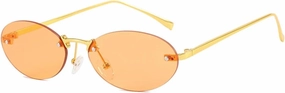 Luxury Trendy Rimless Retro Oval Sunglasses Women Uv400 Punk Sunglass Men Shade Driving Eyewear