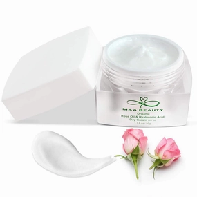 M&A BEAUTY Organic Rose Oil Day Cream 3 in 1 facial moisturizer With SPF 30 and hyaluronic acid 1.7 OZ supper moisturizing
