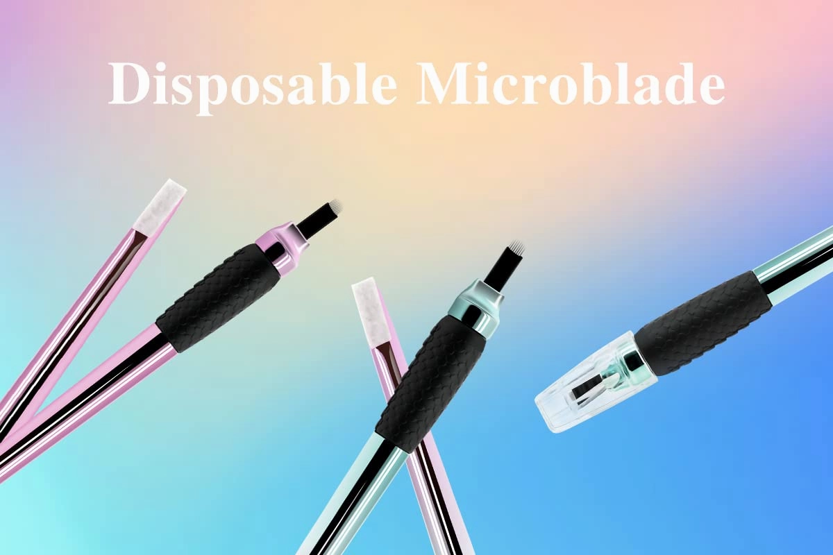 M Mellie Series Microblading Disposable Tools – 10 Piece Pack of 18 Pin U-Shape Microblading Pens – Thin & Sharp Microblading Supplies (Pink U18 NANO .15mm)