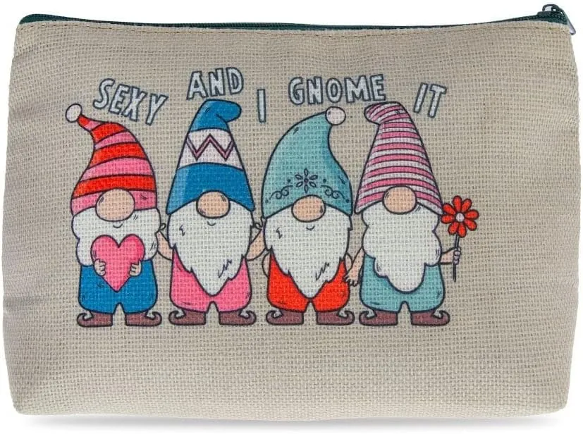 MAD Beauty Sexy and I Gnome It Cosmetic Makeup Bag | Official Disney Licensed Product | Novelty Beauty, Cosmetic, and Skincare Gifts for Women, Adults, and Kids