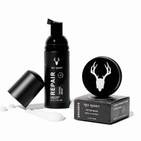 Mad Rabbit Tattoo Aftercare Kit – Tattoo Balm & Tattoo Foam Soap Cleanser – Tattoo Care for New Tattoos, Tattoo Moisturizer for Old Ink, Vegan, Fragrance-Free, Clean Ingredients