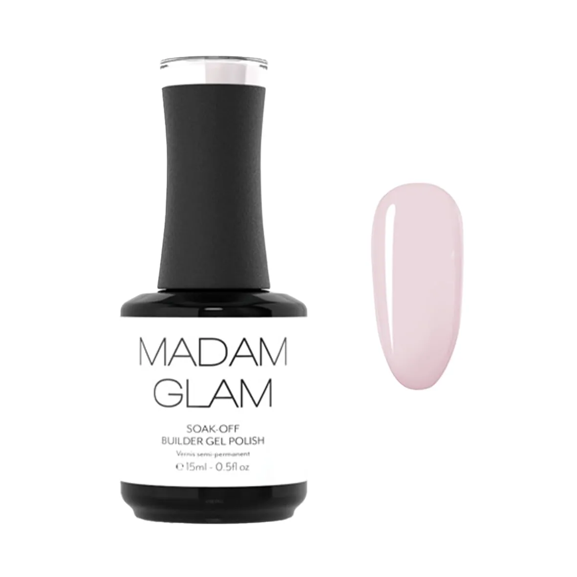 Madam Glam - Hema-Free Soak-Off Builder Gel - Sheer Pink - 15ml 0.5 fl/oz - UV/LED lamp compatible - Chip-Free, Long-Lasting - Vegan, Cruelty-Free
