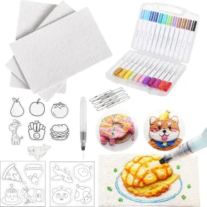 Magic Puffy Paint, 3D Drawing Magic Canvas Sponge, Puffy Popcorn Drawing Texture Painting Kit, DIY Bubble Drawing Pens Art Supplies (10 PCS-A)