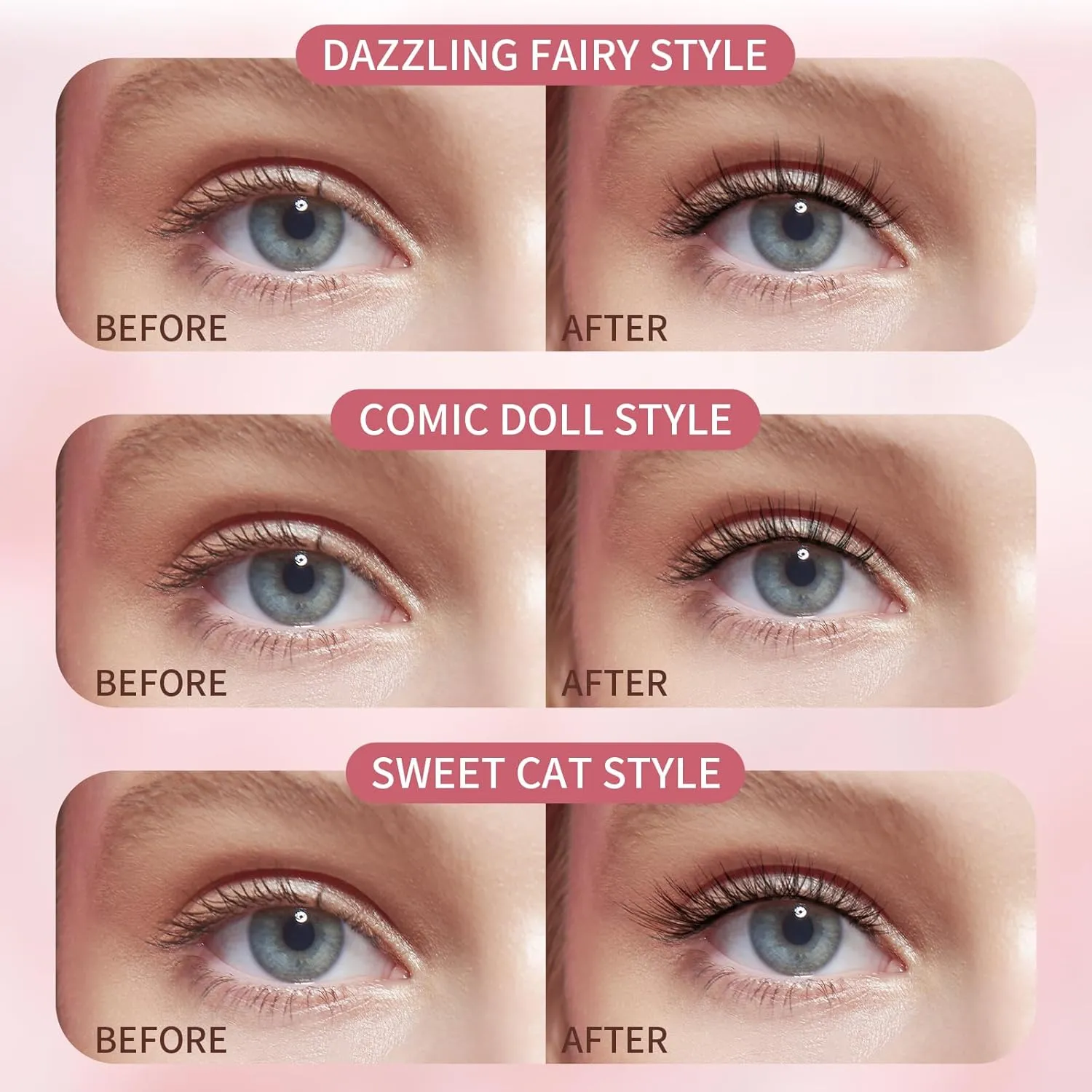 Magnetic Eyelashes, Reusable Dual Magnetic Lashes without Eyeliner, Natural Look Magnetic Eyelashes with Applicator, Soft Magnets False Eyelashes, Easy to Wear, No Glue & No Makeup Remover