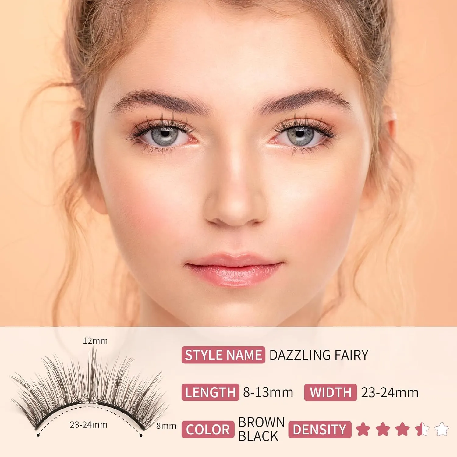 Magnetic Eyelashes, Reusable Dual Magnetic Lashes without Eyeliner, Natural Look Magnetic Eyelashes with Applicator, Soft Magnets False Eyelashes, Easy to Wear, No Glue & No Makeup Remover
