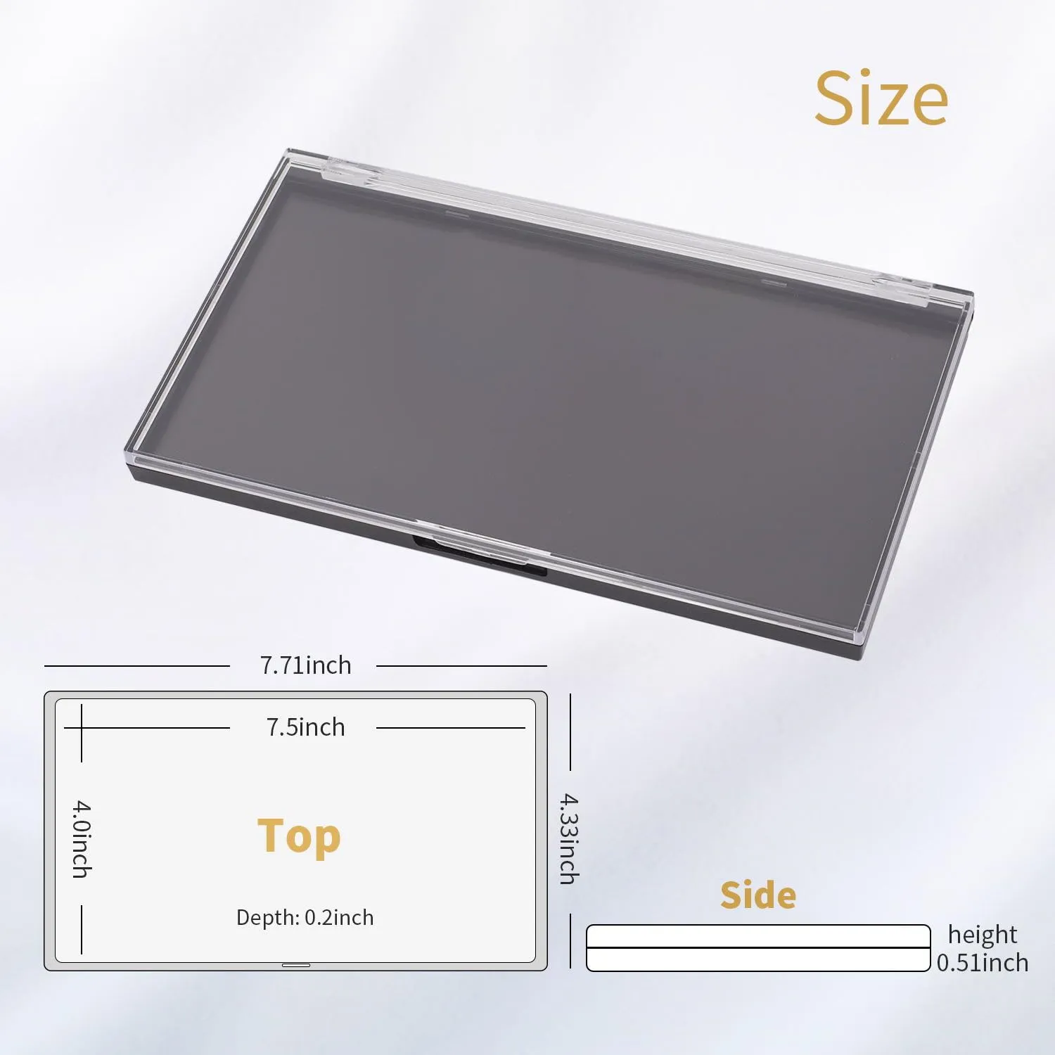 Magnetic Makeup Palette with Clear Top, 3Pack Empty Eyeshadow Pan Dispensing Storage Box with 60Pcs Adhesive Metal Stickers for DIY Cosmetics Lipstick Blush Powder-7.71”X4.33”Palette