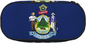 Maine State Flag Print Simple rectangle Pen bag Storage case for Office supplies,cosmetics,toiletries