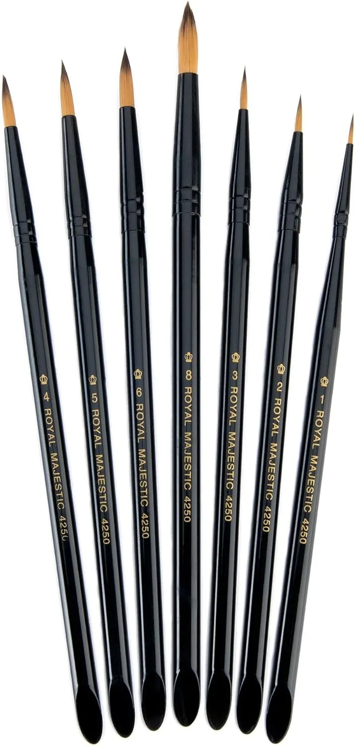Majestic Royal and Langnickel Short Handle Paint Brush Set, Round, 7-Piece