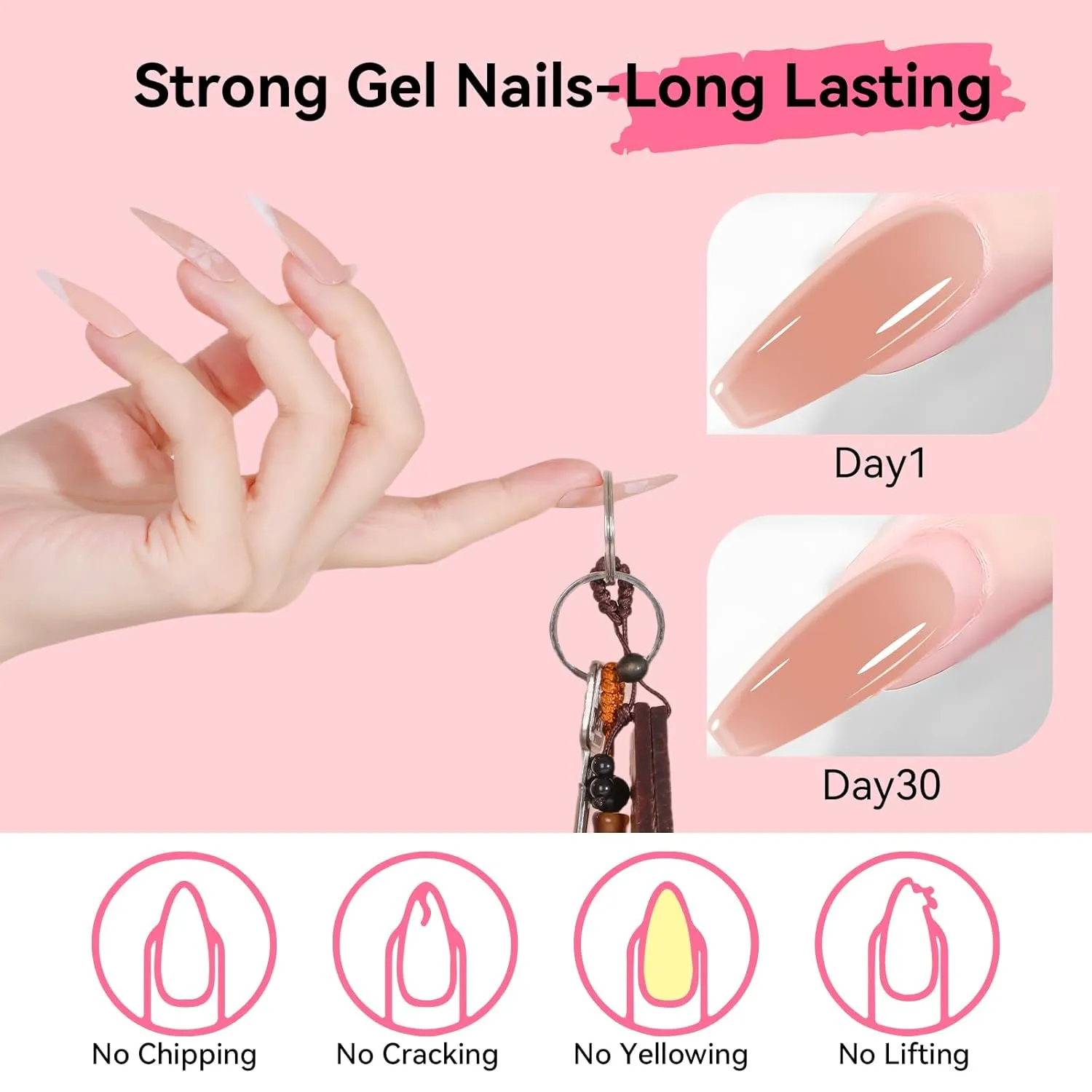 Makartt Poly Nail Gel Set: 4 Nude Pink 15ML, Strong Builder for Extension Strengthener, Long Lasting, Neutral Classic Colors French Manicure Kit Salon Supplies At Home