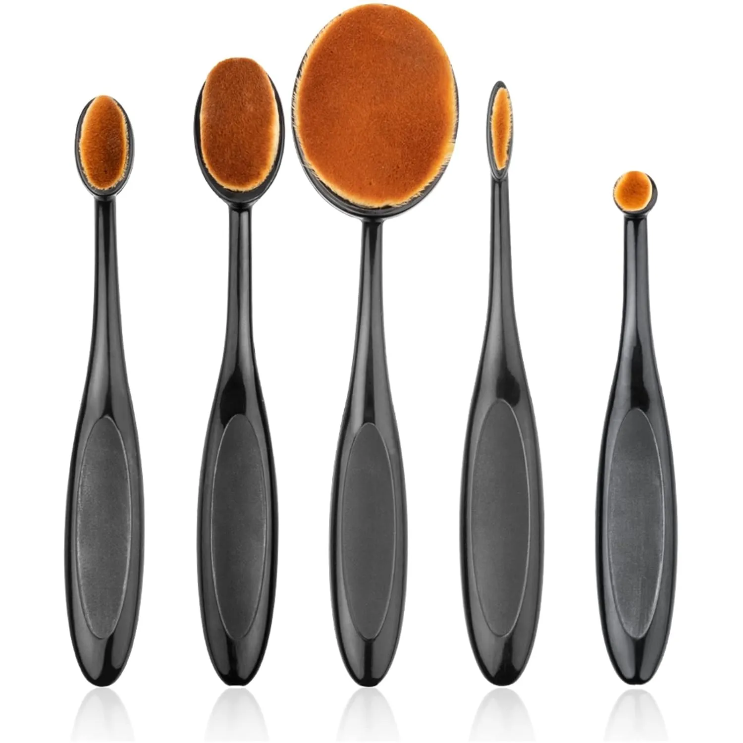 Make Up Brushes Oval Makeup Brushes Portable Toothbrush Oval Nylon Hair Cosmetic Makeup Blush Foundation Blending Brush Makeup Tool