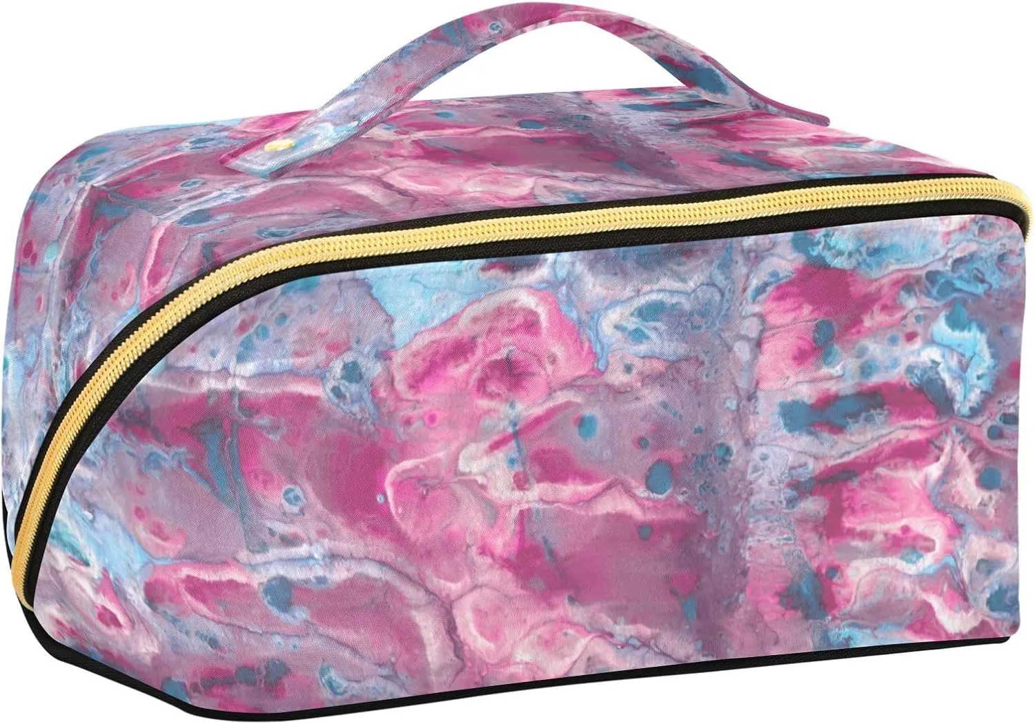 Makeup and Skincare Travel Bag with Divider and Handle Spacious Organizer Case for Women on the Move