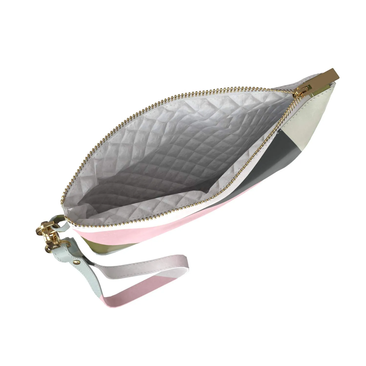 Makeup Bag 9.5 x 6 inch Print PU Leather Toiletry Zipper Travel Case Portable Organizer Design Strap Accessories Storage Smooth Cosmetic Geometric Triangle Unique Purse Pouch Abstract Shape