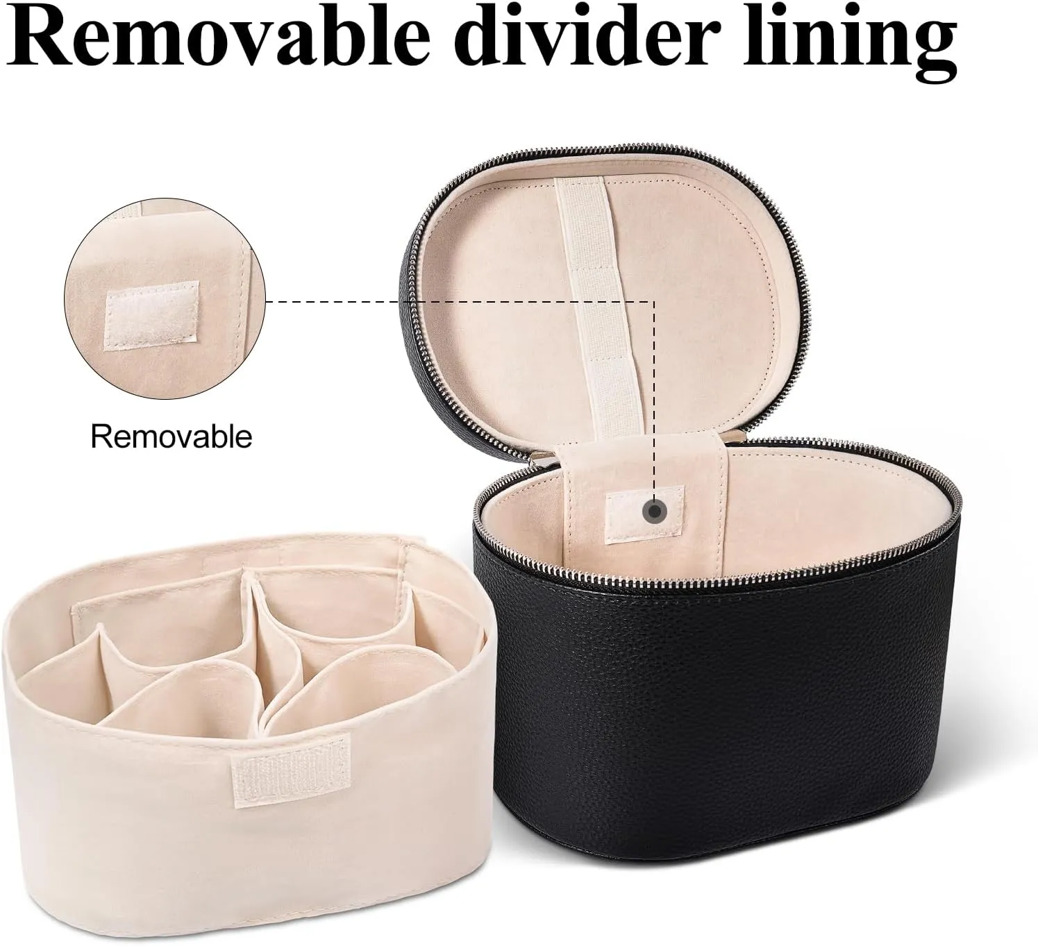 Makeup Bag, Travel Make up Case with Compartments and Handle, Portable Cosmetic Organizer Bags,Toiletry Bag for Women