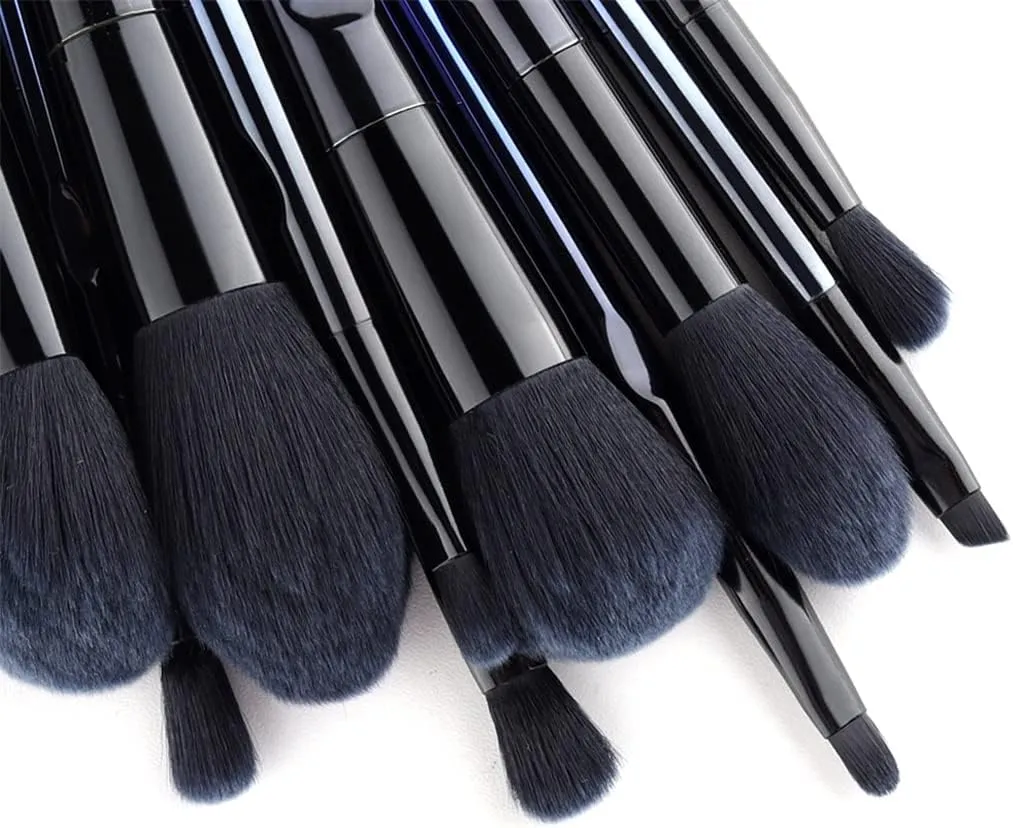 Makeup Brush 10 Pcs Makeup Brushes Synthetic Hair Foundation Blending Brush Tool Powder Eyeshadow Cosmetic Set Case Cosmetic Products (Color : Blue, Size : 10pcs)