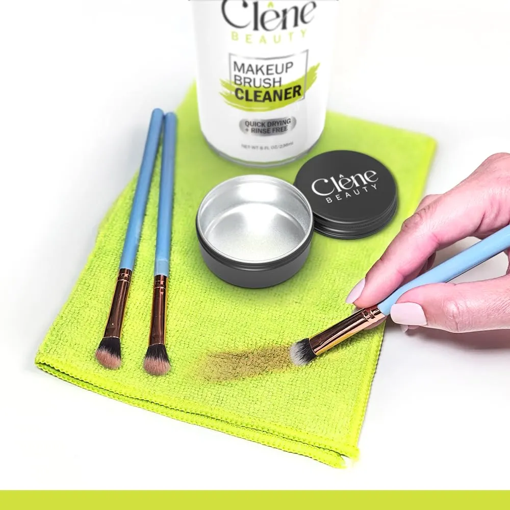 Makeup Brush Cleaner - Makeup Brush Cleaner Solution - Rinse Free - Quick Drying Make up Brush Cleaner - Removes Oily Foundation - Deep Cleaning for Makeup Brushes (8 oz Kit)
