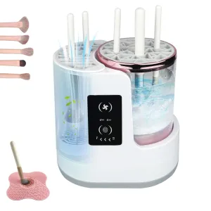 Makeup Brush Cleaner,3 In 1 Automatic Make Up Washer,Electric Makeup Brush Cleaner Machine - Timed Drying Available,Convenient Deep Cleaning Kit for Women,Suitable for All Types Brushes(White)