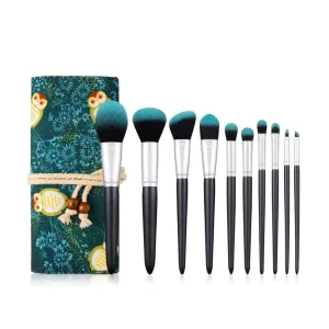 Makeup brush Professional Makeup Brushes Set Green Beauty Tools Eyeshadow Foundation Make Up Brushes Cosmetics Set 10pcs