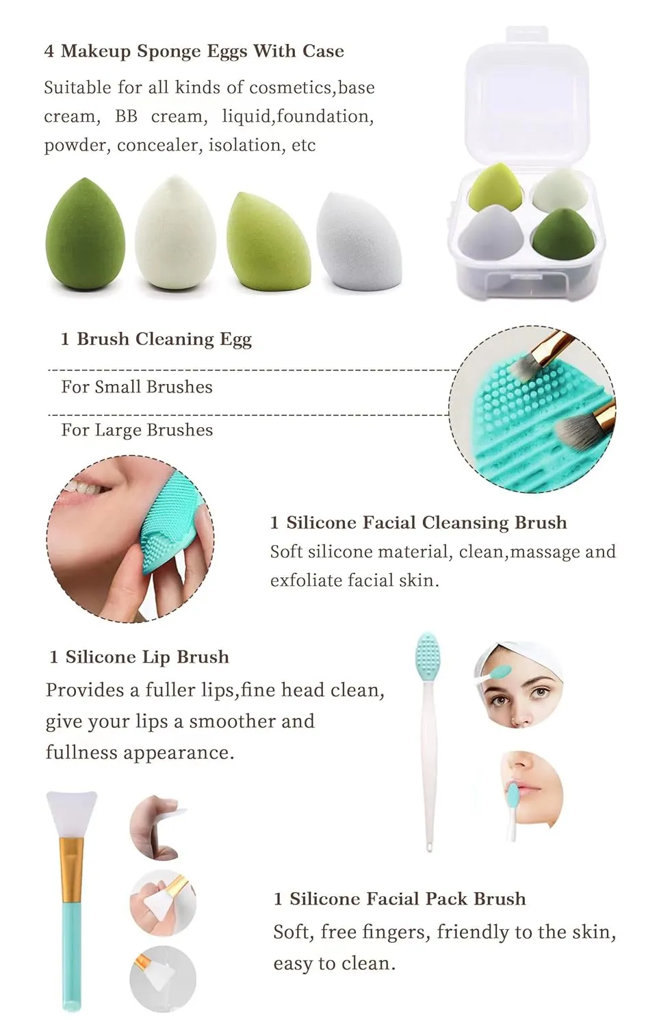 Makeup Brushes 30 Pcs Makeup Kit,Foundation Brush Eyeshadow Brush Make up Brushes Set (Green, 30 Piece Set)