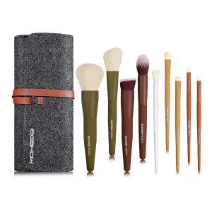 Makeup Brushes, EIGSHOW 5 Colors Essential Kabuki Makeup Brush Set with Ultra Soft Synthetic Fibers for Powder Blush Concealers Contouring Highlighting