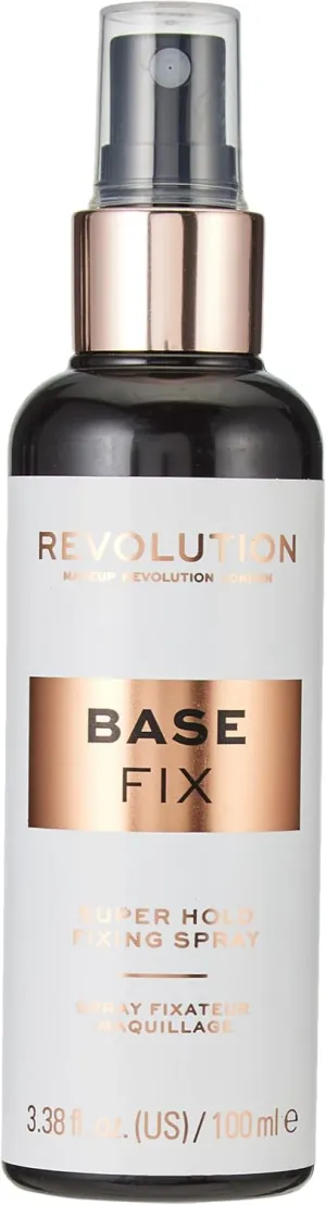 Makeup Revolution Base Fix Makeup Fixing Setting Spray, Holds Makeup in Place All Day, Used by Professionals, Vegan & Cruelty-Free, 3.38fl.oz/100ml