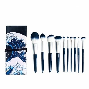 Makeup Brush 10 Pieces Foundation Makeup Brushes Set Eyeshadow Powder Wood Handle Concealer Cosmetic Eyebrow Eyelash Beauty Tool(B,10pcs)