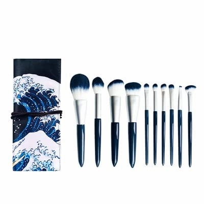 Makeup Brush 10 Pieces Foundation Makeup Brushes Set Eyeshadow Powder Wood Handle Concealer Cosmetic Eyebrow Eyelash Beauty Tool(B,10pcs)