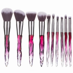 Makeup brush 10 Pieces Professional Makeup Brush Set Cosmetics Blush Foundation Brush Eye Shadow Lip Brow Makeup Brush Set(Color:B)